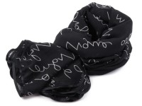 Popísaná šatka 140x140 cm čierna